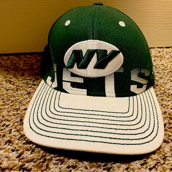 NY Jets Reebok On Field NFL Equipment Green & White Cap Hat Size S/M - Picture 1 of 4